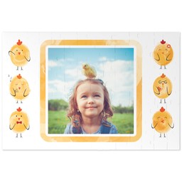 Personalised Puzzle  (112 Pieces) with Watercolour Chicks design