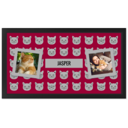 Personalised Pet Feeding Mats with Cat Faces Custom Colour design