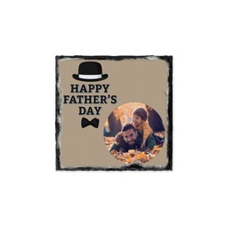 Slate Photo Coaster with Bowler Hat FD design