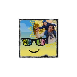 Slate Photo Coaster with Cool Dad Sunglasses design