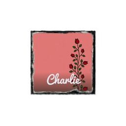 Slate Photo Coaster with Roses Custom Colour design