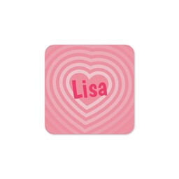 Wooden Photo Coaster with Hearts Custom Colour design