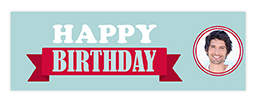 72" x 24" Personalised Banner with Birthday Banner Blue design