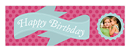 72" x 24" Personalised Banner with Birthday Banner Polka Dot in Multiple Colours design