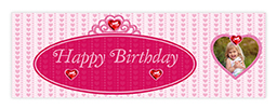 72" x 24" Personalised Banner with Birthday Tiara design