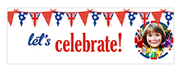 72" x 24" Personalised Banner with British Bunting design