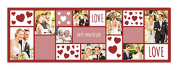 72" x 24" Personalised Banner with Heart Collage Custom Colour design