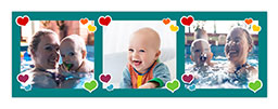 72" x 24" Personalised Banner with Heart Stickers Custom Colour design