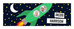 72" x 24" Personalised Banner with Rocket design