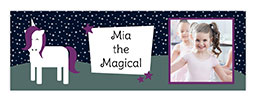 72" x 24" Personalised Banner with Unicorn Night or Day Custom Colour design