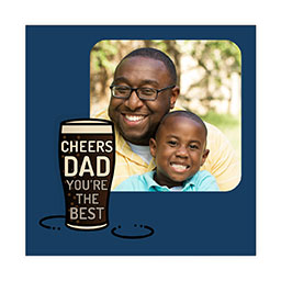 4x4" Picture Magnets with Cheers Dad Pint Glass design