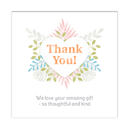 4x4" Picture Magnets with Decorative Label Thank You design