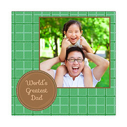 4x4" Picture Magnets with World's Greatest Dad Tweed design