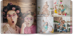 8x8" Softcover Photo Book - Matte Paper with Borderless Collage Custom Colour design