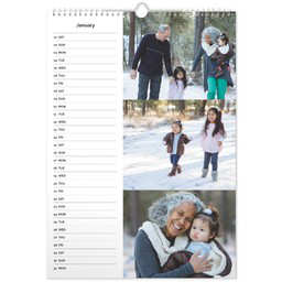 A3 Personalised Wall Calendar with Full Photo List View design