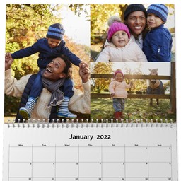 A4 To A3 Double Sided Calendar with Full Photo Grid View design