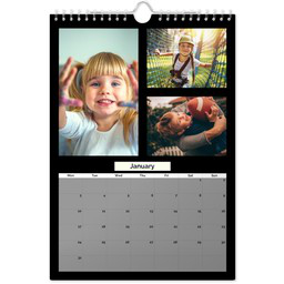 A4 Personalised Wall Calendar with Custom Colour Grid View design