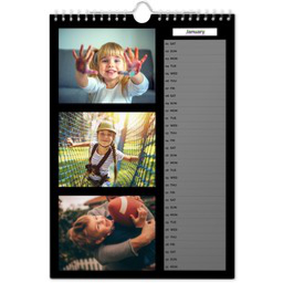 A4 Personalised Wall Calendar with Custom Colour List View design