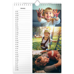 A4 Personalised Wall Calendar with Full Photo List View design
