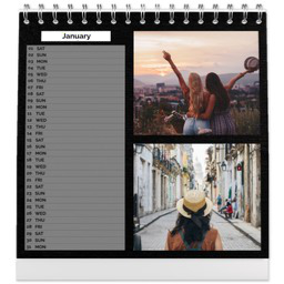 Personalised Desk Calendar (Square) with Custom Colour List View design