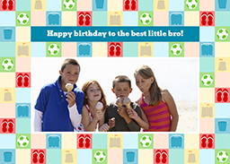 Flat Photo Cards (Pack of 20 Round Corners) with Beach Chequer design
