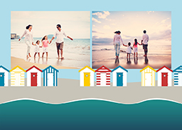 Card with Beach Huts design