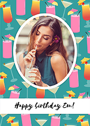 Flat Photo Cards (Pack of 20 Square Corners) with Bright Cocktails design