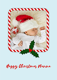 Card with Candy Cane & Holly design