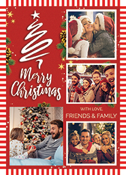 Flat Photo Cards (Pack of 20 Round Corners) with Christmas Blessings design