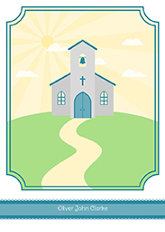Card with Church Ribbon design