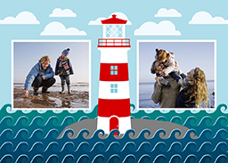 Flat Photo Cards (Pack of 20 Round Corners) with Lighthouse design
