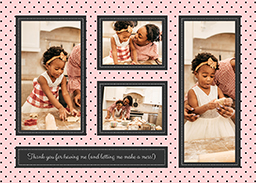 Flat Photo Cards (Pack of 20 Round Corners) with Polka Dot Stitch Custom Colour design