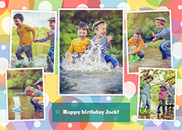 Flat Photo Cards (Pack of 20 Square Corners) with Rainbow Balloons design
