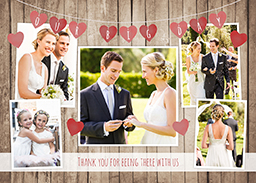 Card with Rustic Hearts Our Big Day design