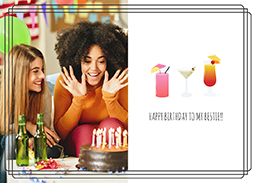 Flat Photo Cards (Pack of 20 Square Corners) with Simple Cocktails design