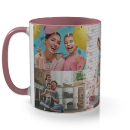 Pink Photo Mug with Borderless Collage design