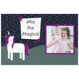 Personalised Puzzle  (112 Pieces) with Unicorn Night or Day Custom Colour design