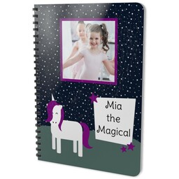 Personalised Notebooks (Soft Cover) with Unicorn Night or Day Custom Colour design